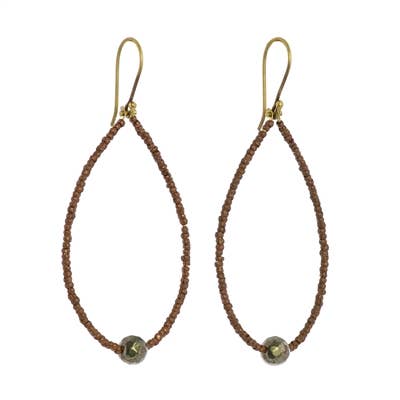 Astrid Pyrite Beaded Earring