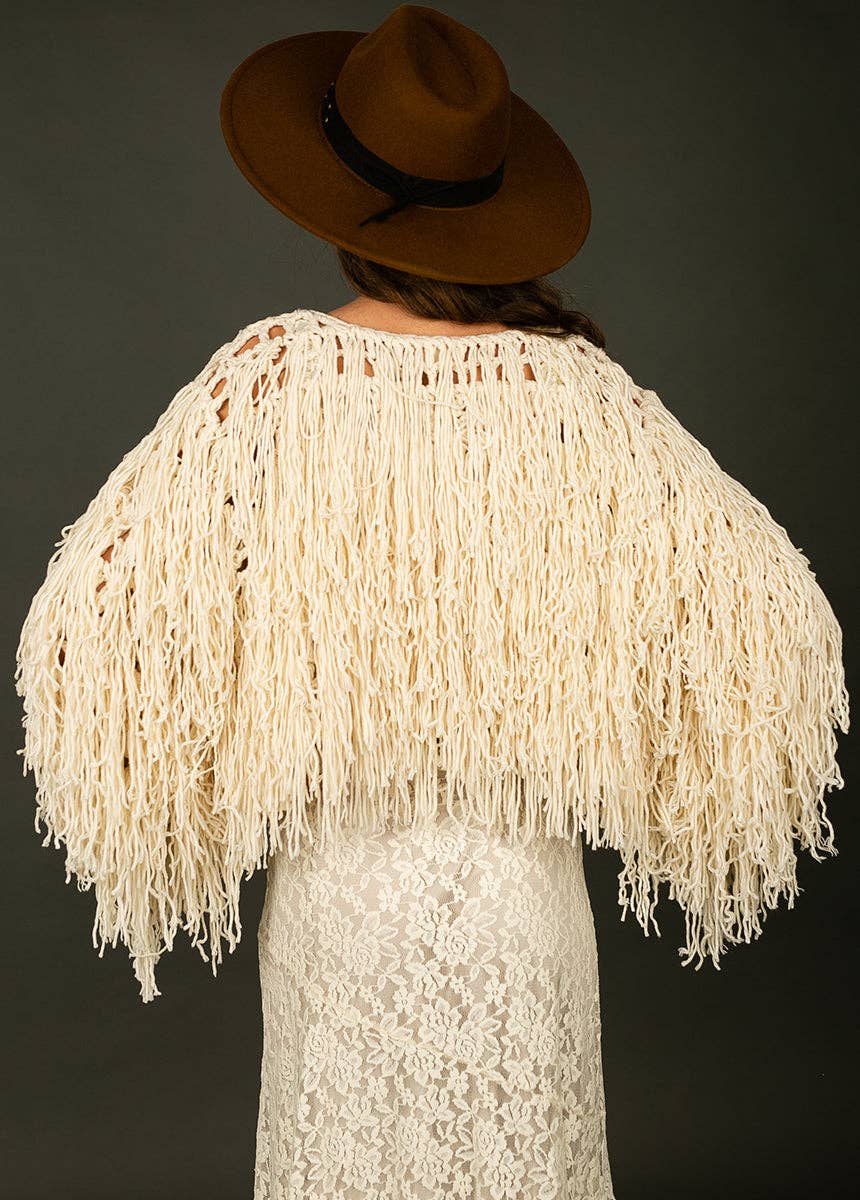 Paulie Fringe Jacket in Cream