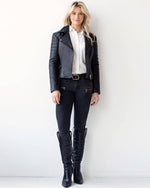 Load image into Gallery viewer, Munroe Leather Biker Jacket