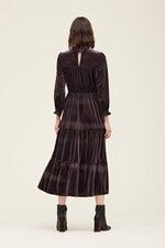 Load image into Gallery viewer, Velvet Midi Dress Cocoa
