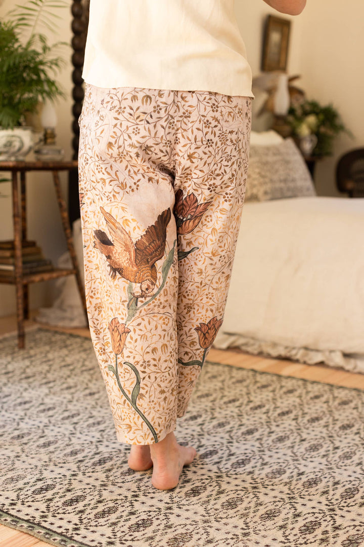 Folklore Boho Cropped Linen Pants