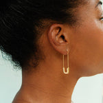 Load image into Gallery viewer, Gold Safety Pin Earrings