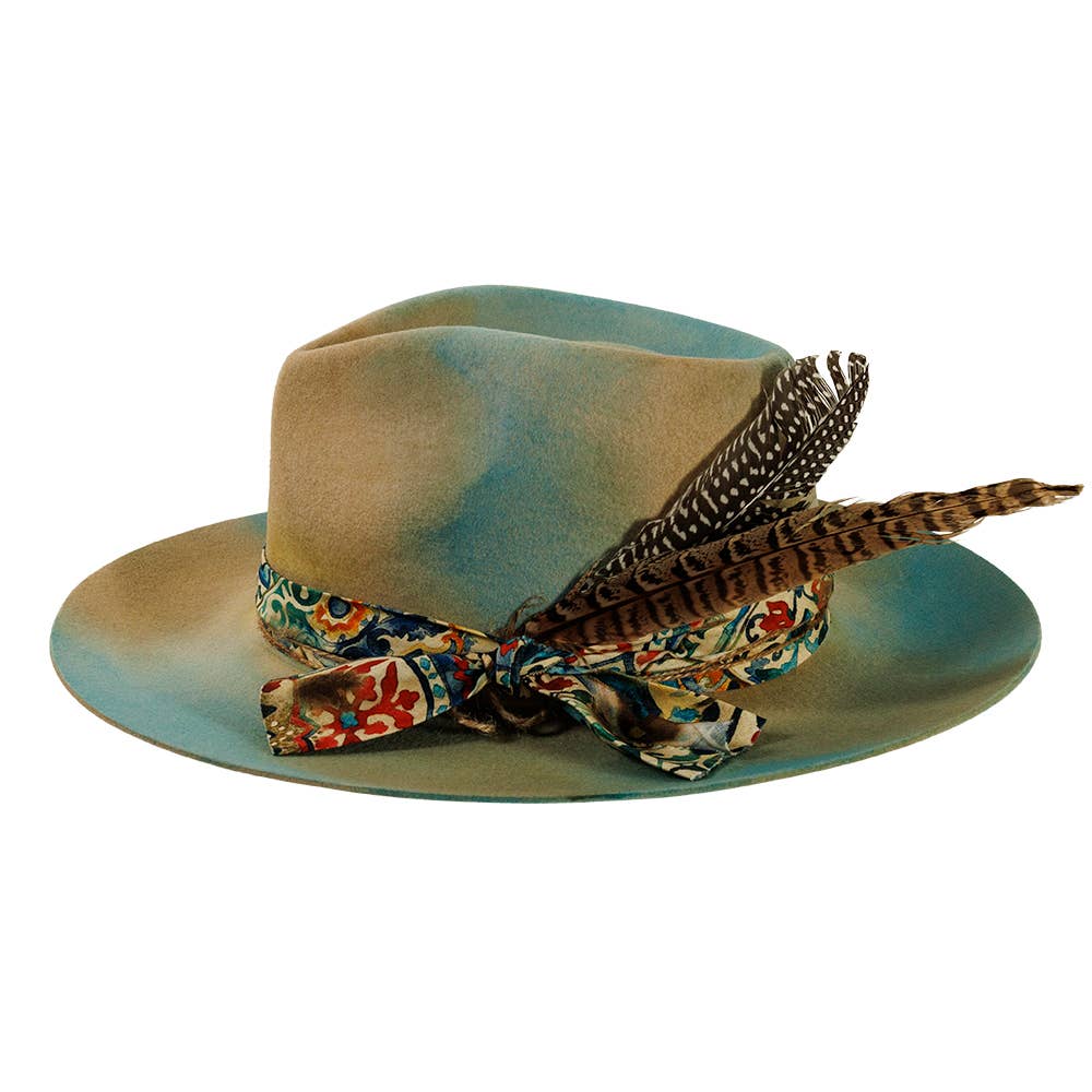 Graffiti Wool Felt Teardrop Fedora Hat