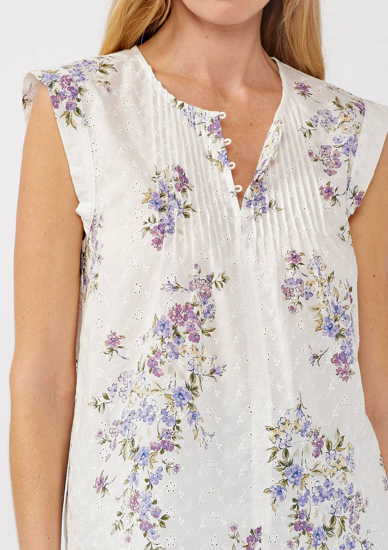 Cotton Floral Eyelet Top