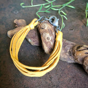 Leather 7-Strand Bracelet - Gold & Silver, Boho Western