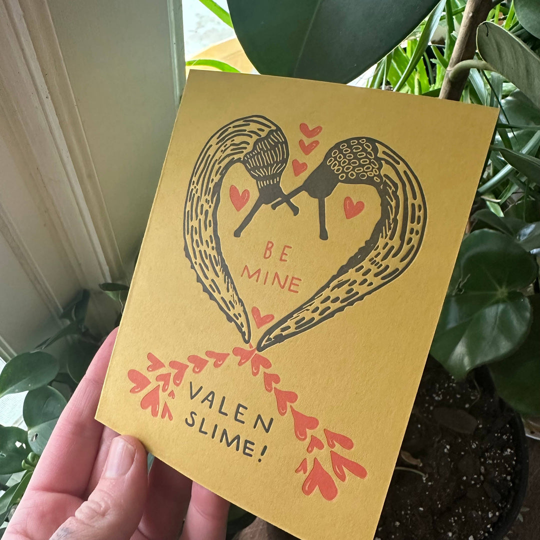 Be My Valenslime Slug Valentine’s Day Card