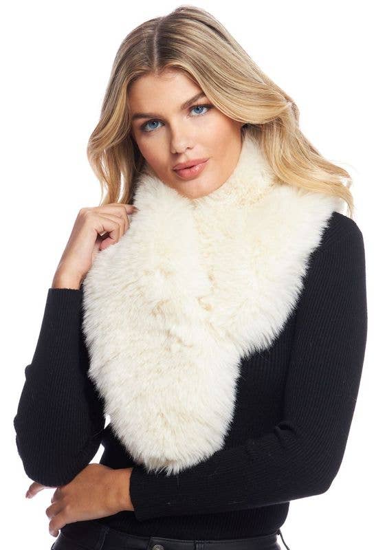 Chateau Faux Fur Scarf Ivory