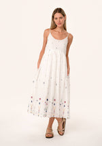 Load image into Gallery viewer, Embroidered Empire Waist Midi Dress