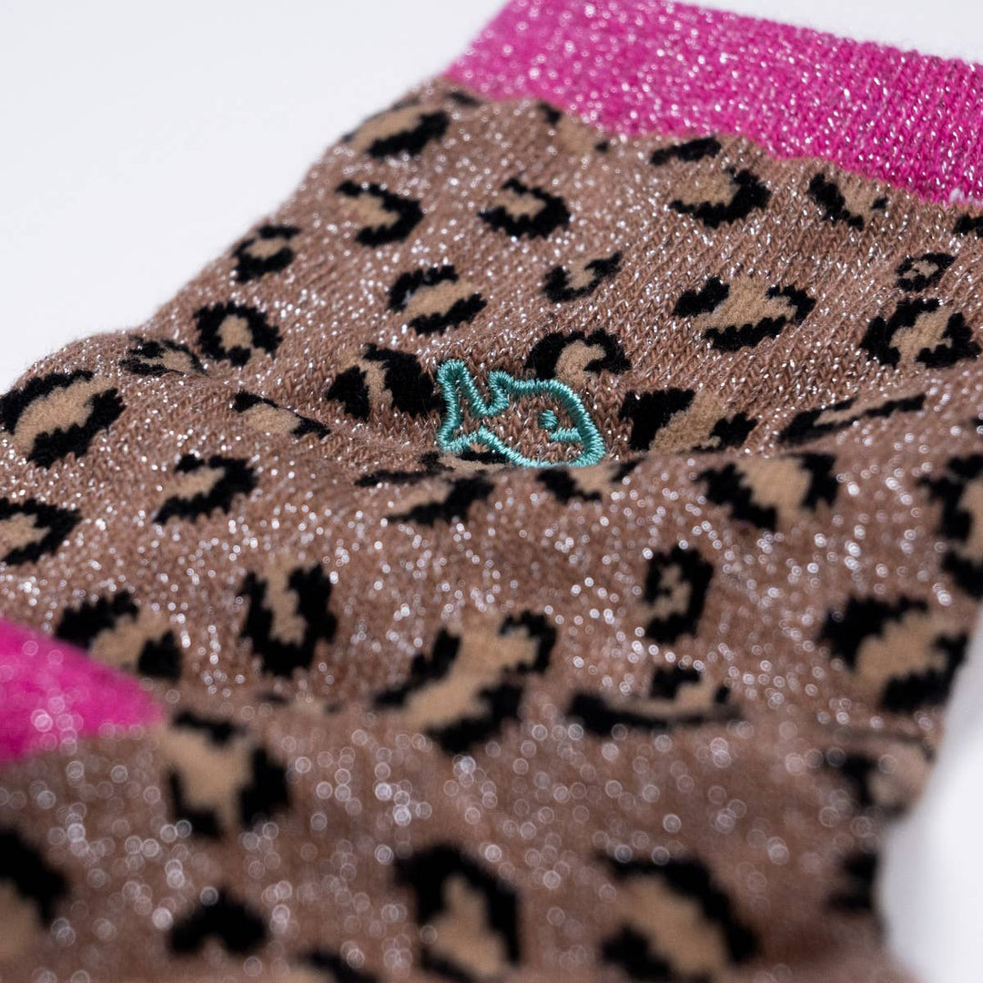 Leopard Print Combed Cotton Socks