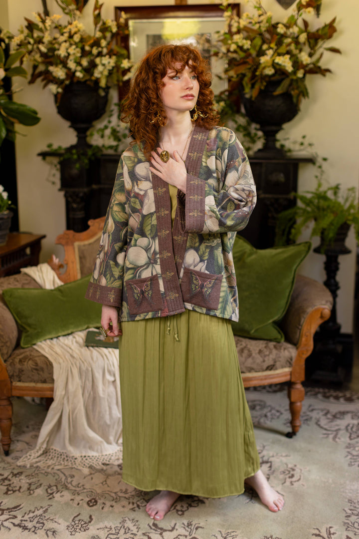 Fleur De Lune Fleece Cottage Cardigan Jacket