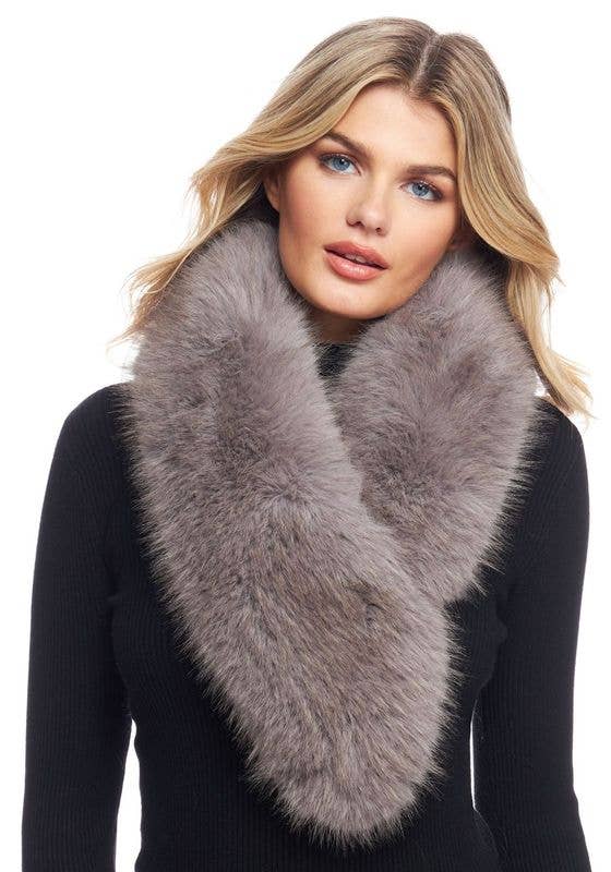 Chateau Faux Fur Scarf Grey