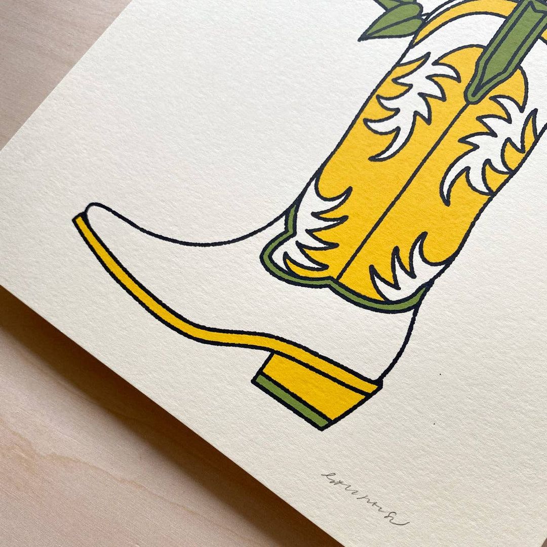 Rose Boot - Silkscreen Print