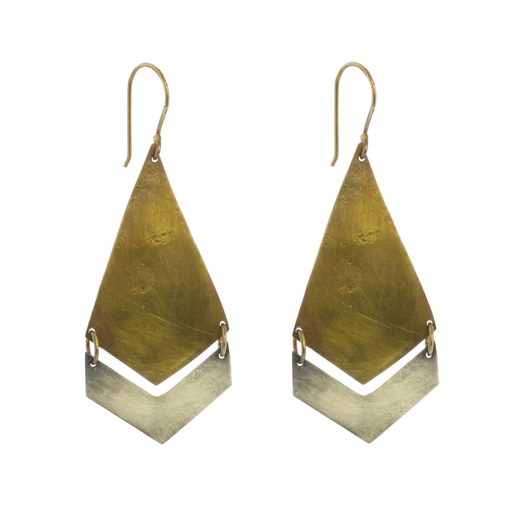 Orion Brass & Silver Arrow Earring