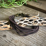 Load image into Gallery viewer, Leather 7-Strand Bracelet - Chocolate Brown &amp; Brass, Boho
