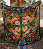 Load image into Gallery viewer, Vivid Wildflowers 100% Mulberry Silk Wild Rag