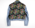 Load image into Gallery viewer, Recycled Floral Tapestry Denim Jacket