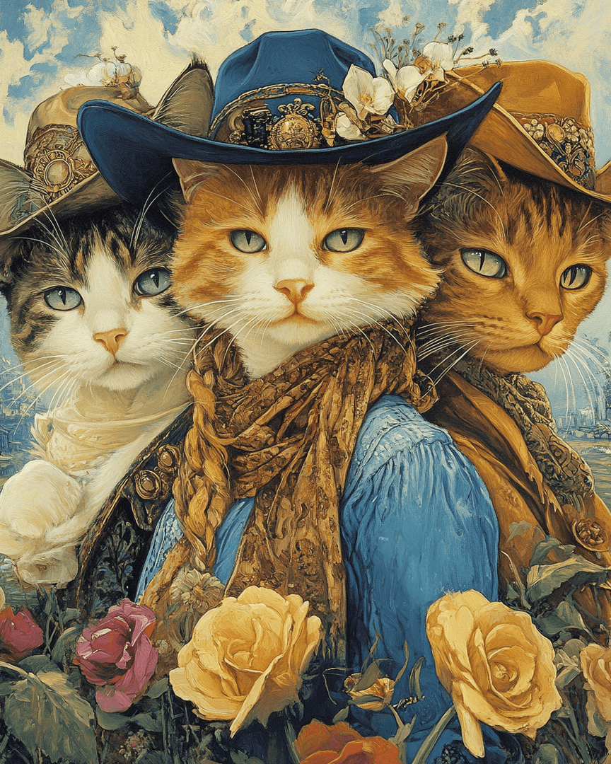 Three Amigos Cowboy Cats
