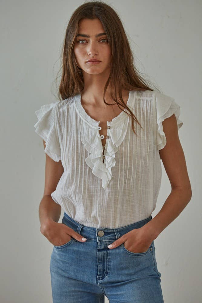 Ruffled Cotton Blouse