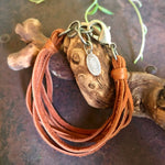 Load image into Gallery viewer, Leather 7-Strand Bracelet - Rust &amp; Silver, Boho Western
