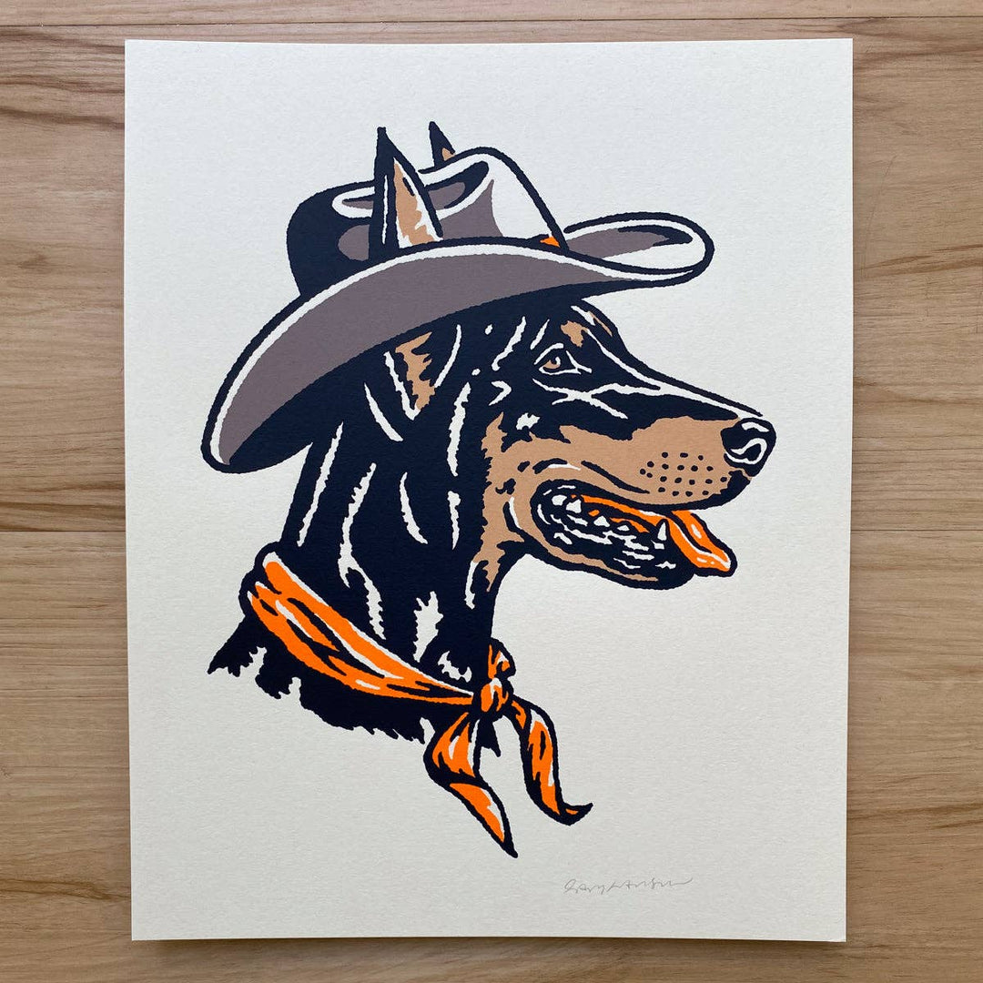 Doberman Cowdog - Signed Silkscreen Print