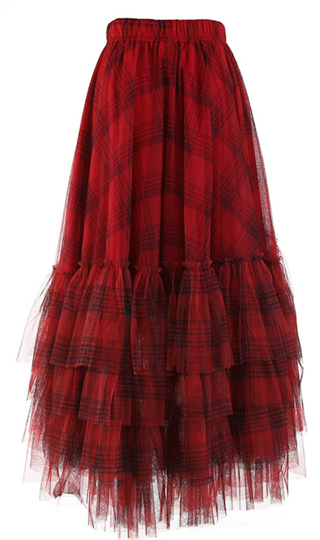 Luxe Plaid Tulle Skirt
