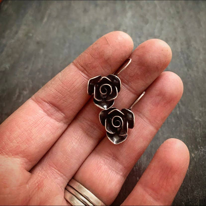 Sterling Rose Earrings