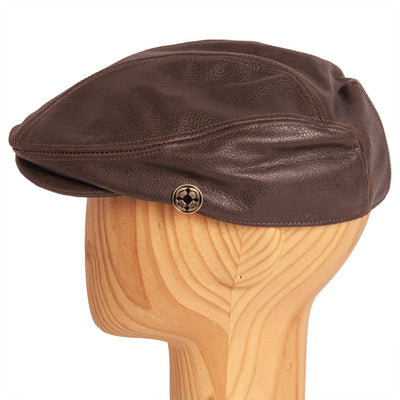 Bookie Leather Cap