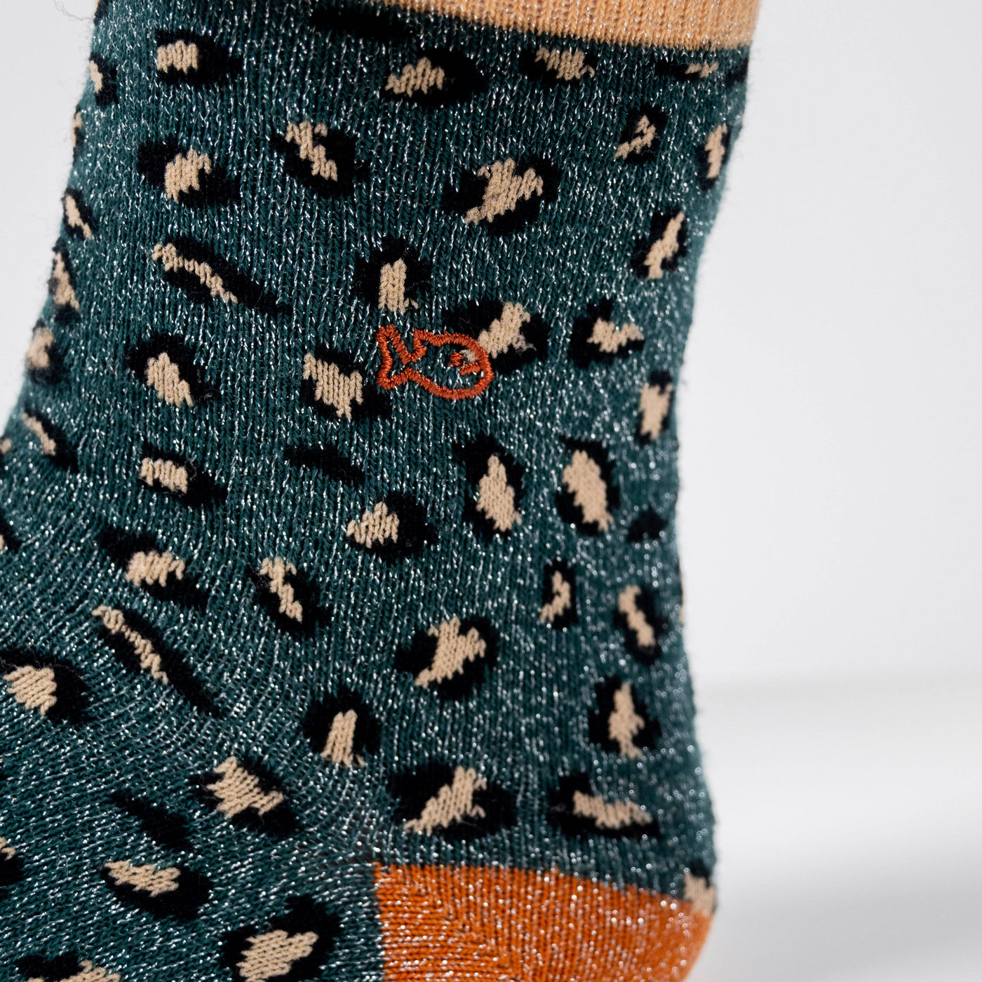 Leopard Print Combed Cotton Socks