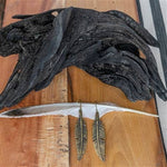 Load image into Gallery viewer, Penna Brass Feather Earring

