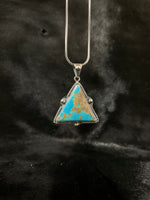 Load image into Gallery viewer, Kingman Turquoise Triangle Pendant
