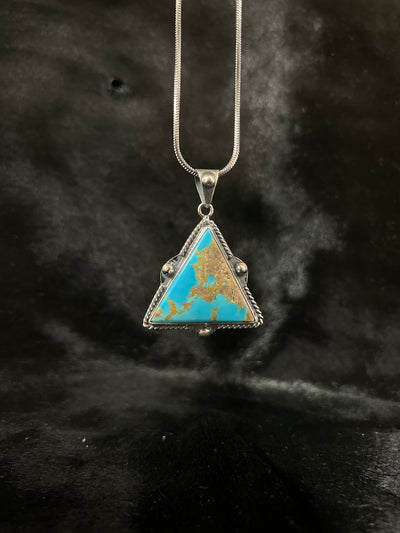 Kingman Turquoise Triangle Pendant