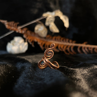 Copper Spiral Turquoise Ring