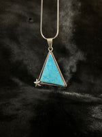 Load image into Gallery viewer, Kingman Turquoise Triangle Star Pendant
