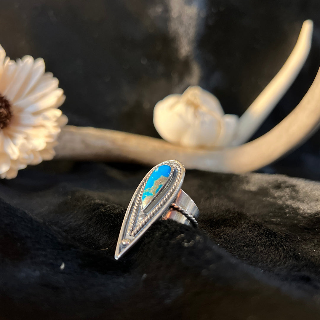 Bisbee Turquoise Teardrop Ring