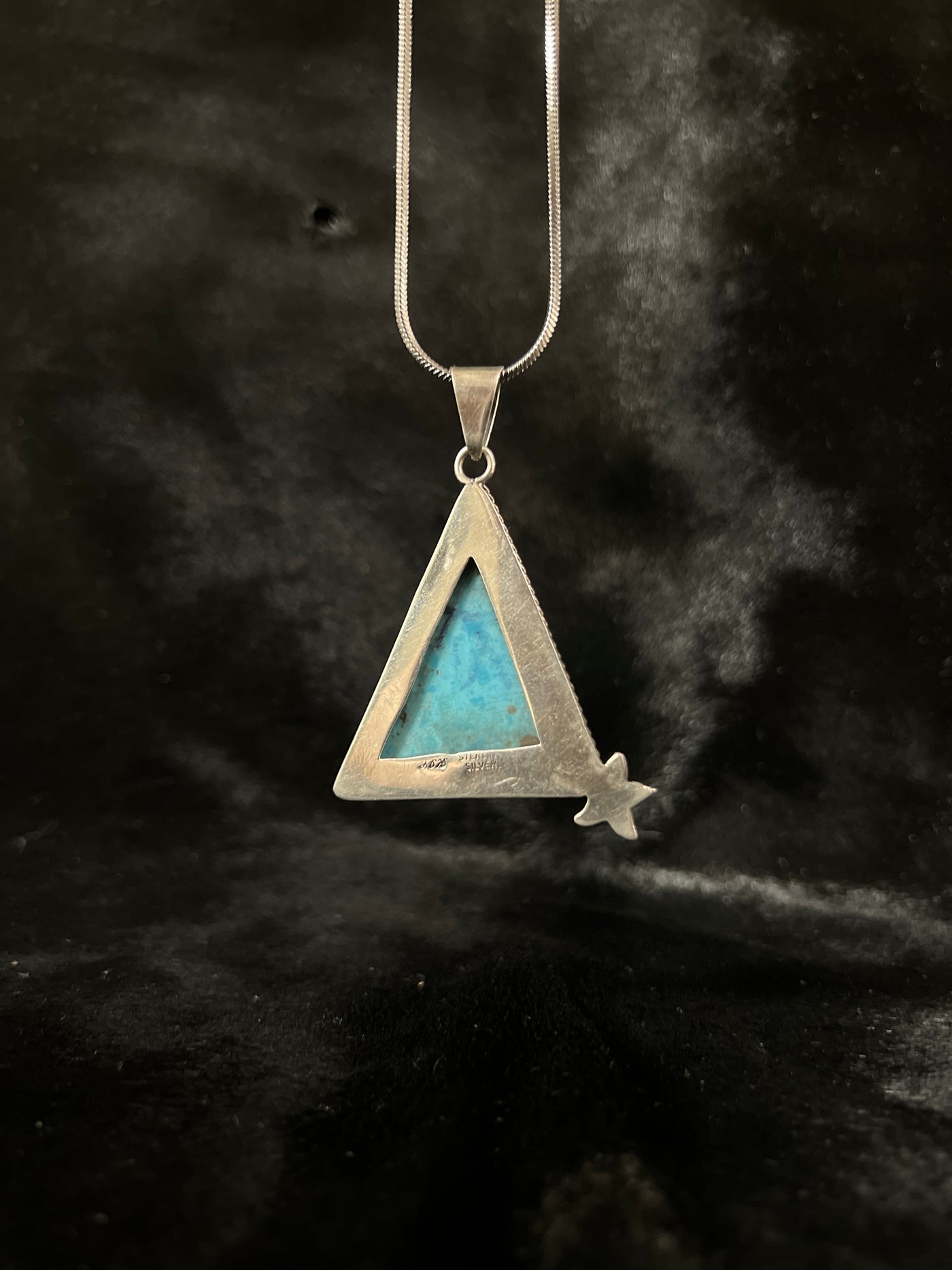 Kingman Turquoise Triangle Star Pendant