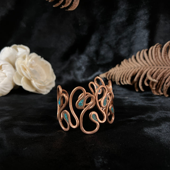 Turquoise Entangled Cuff Bracelet