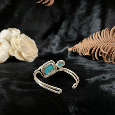 Turquoise Diamond Swirl Cuff Bracelet