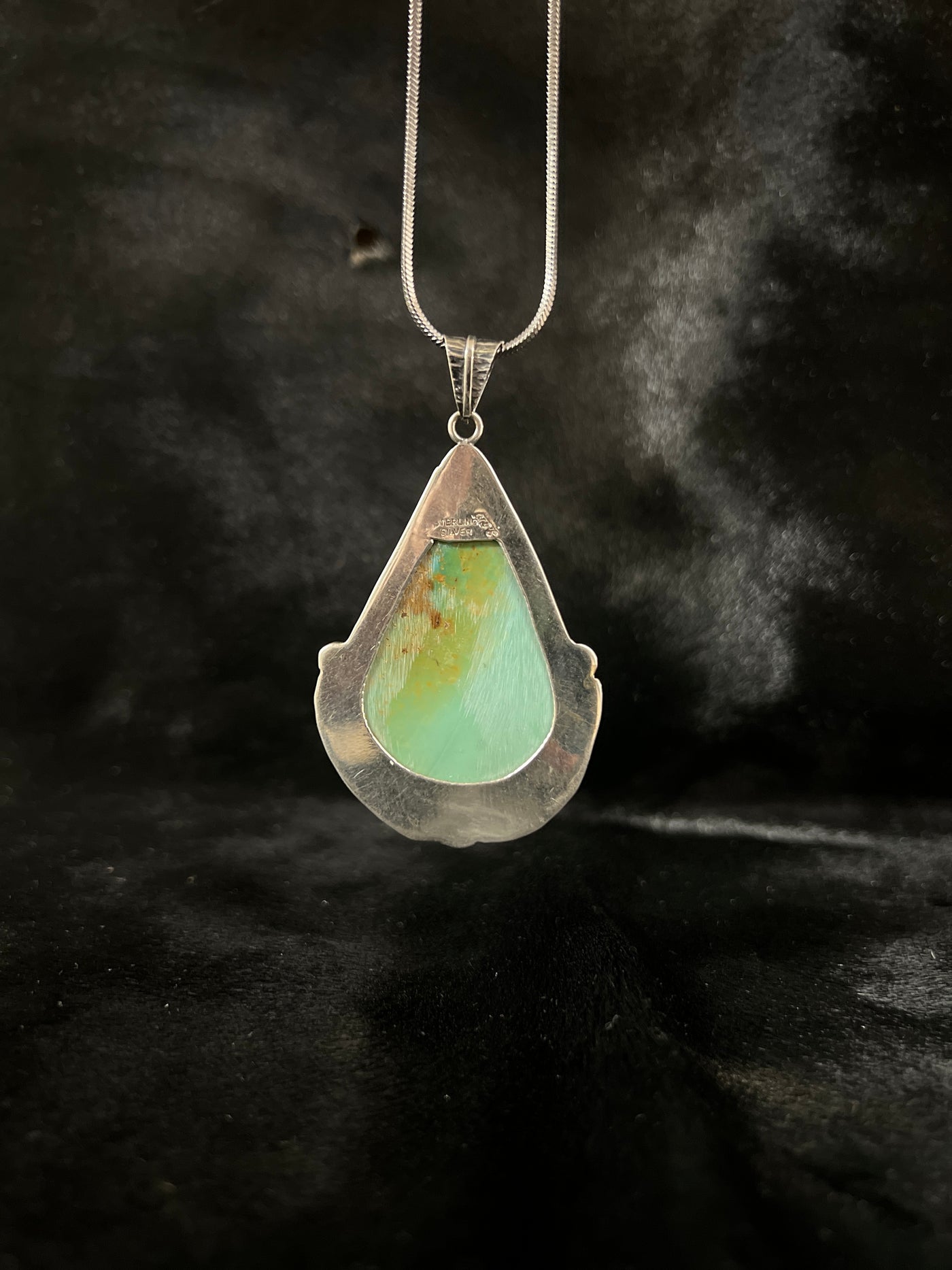 Tyrone Turquoise Feather Drop Pendant