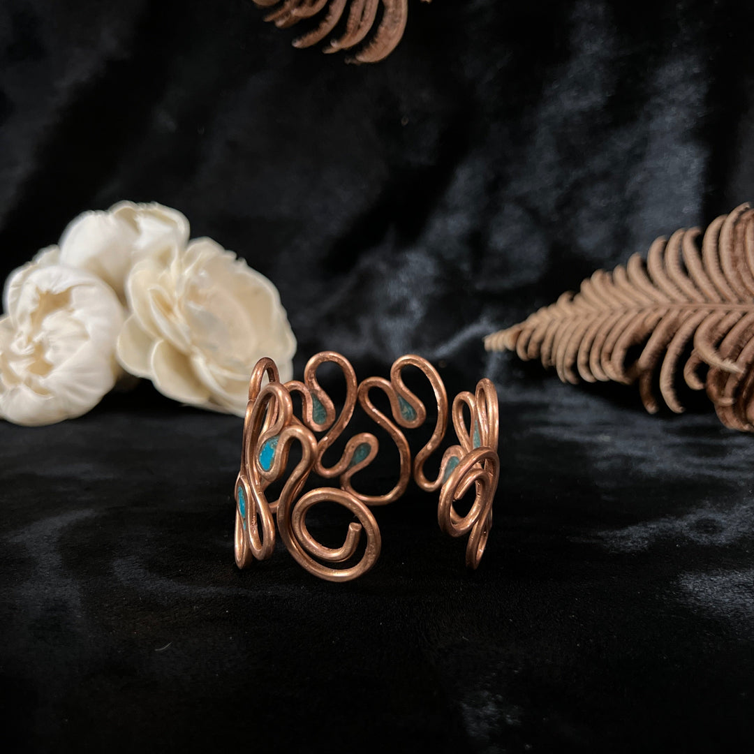 Turquoise Entangled Cuff Bracelet