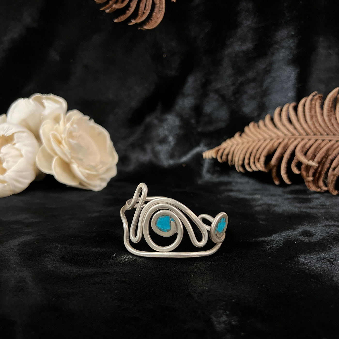 Turquoise Abstract Swirl Cuff Bracelet