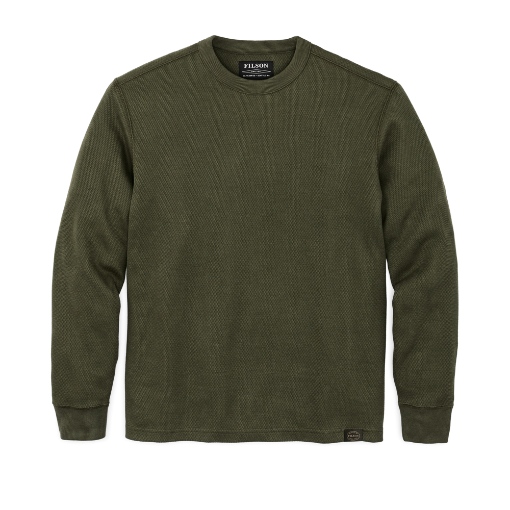 Waffle Knit Thermal Crew Neck