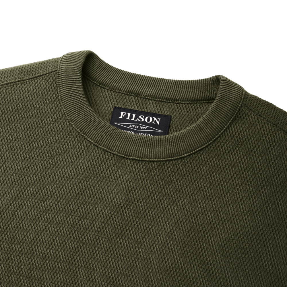Waffle Knit Thermal Crew Neck