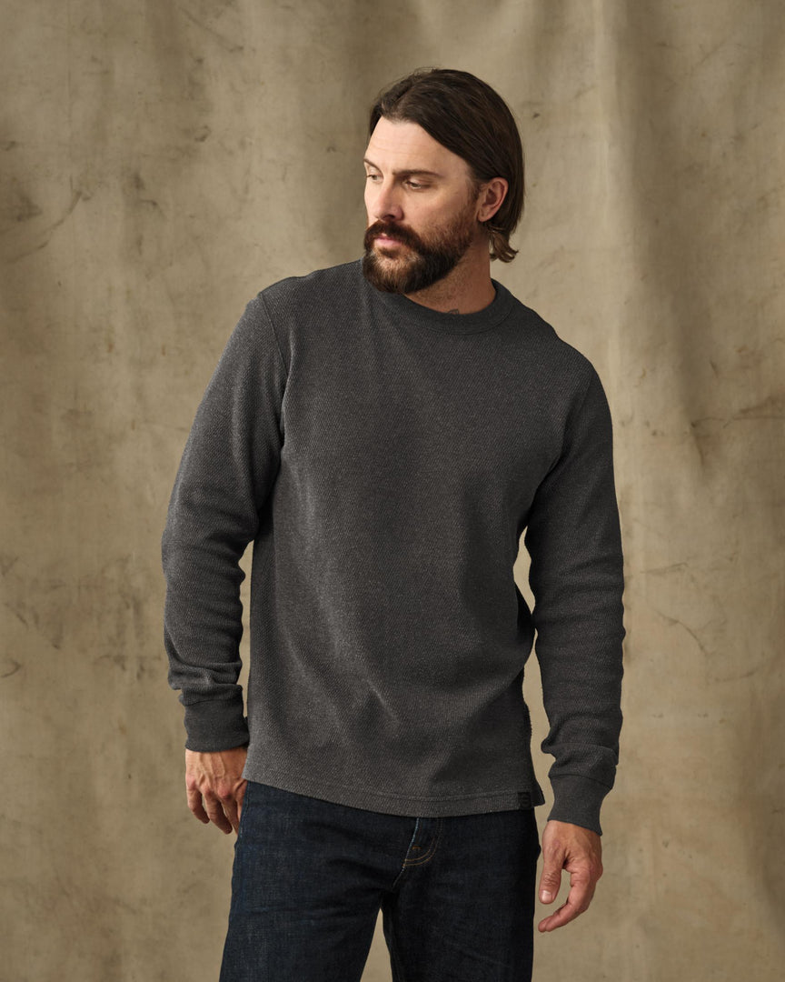 Waffle Knit Thermal Crew Neck