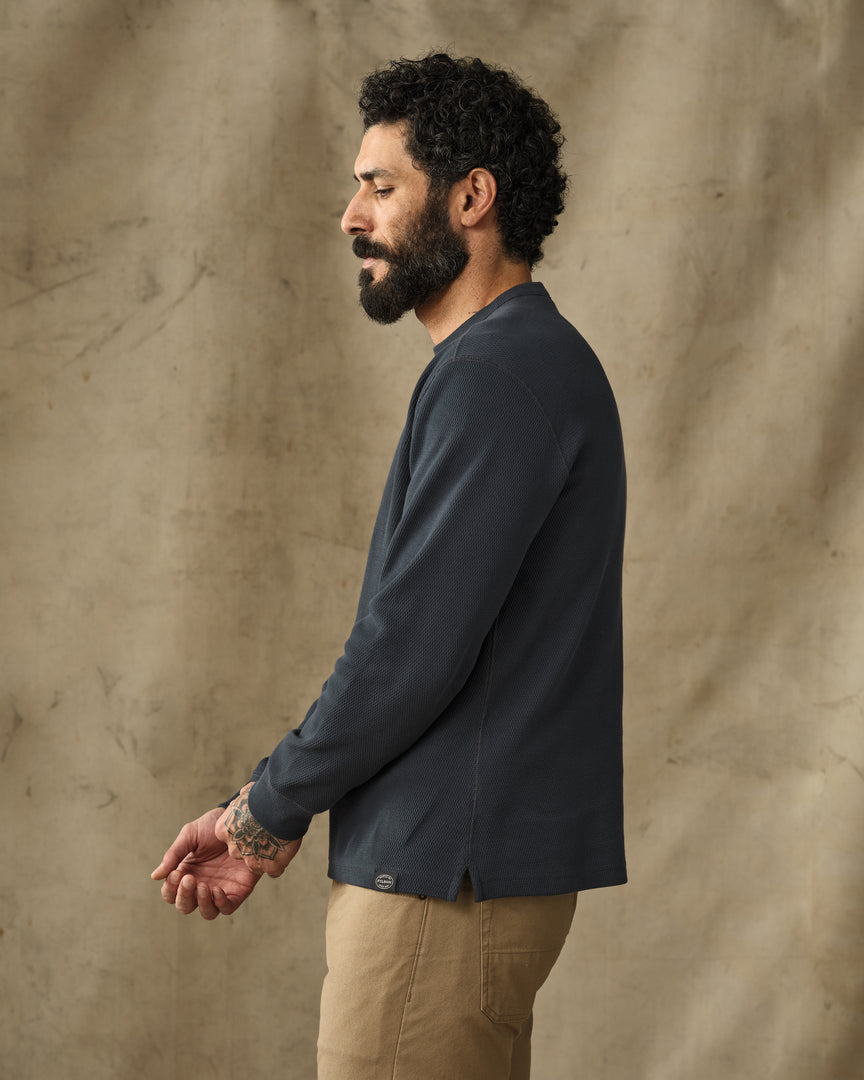 Waffle Knit Thermal Crew Neck