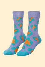 Load image into Gallery viewer, Men&#39;s Leopard Print Socks - Lavender
