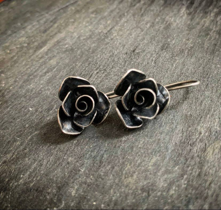 Sterling Rose Earrings