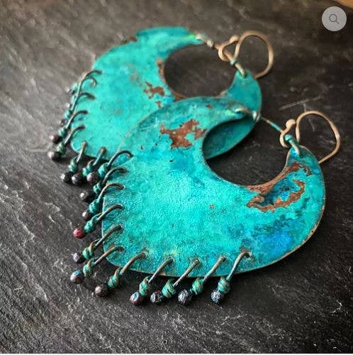 Liberty Earrings In Patinated Copper