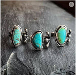 Load image into Gallery viewer, American Turquoise Ring with Rope And Open Shank
