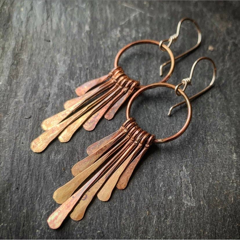 Small Brass Fringe Earrings