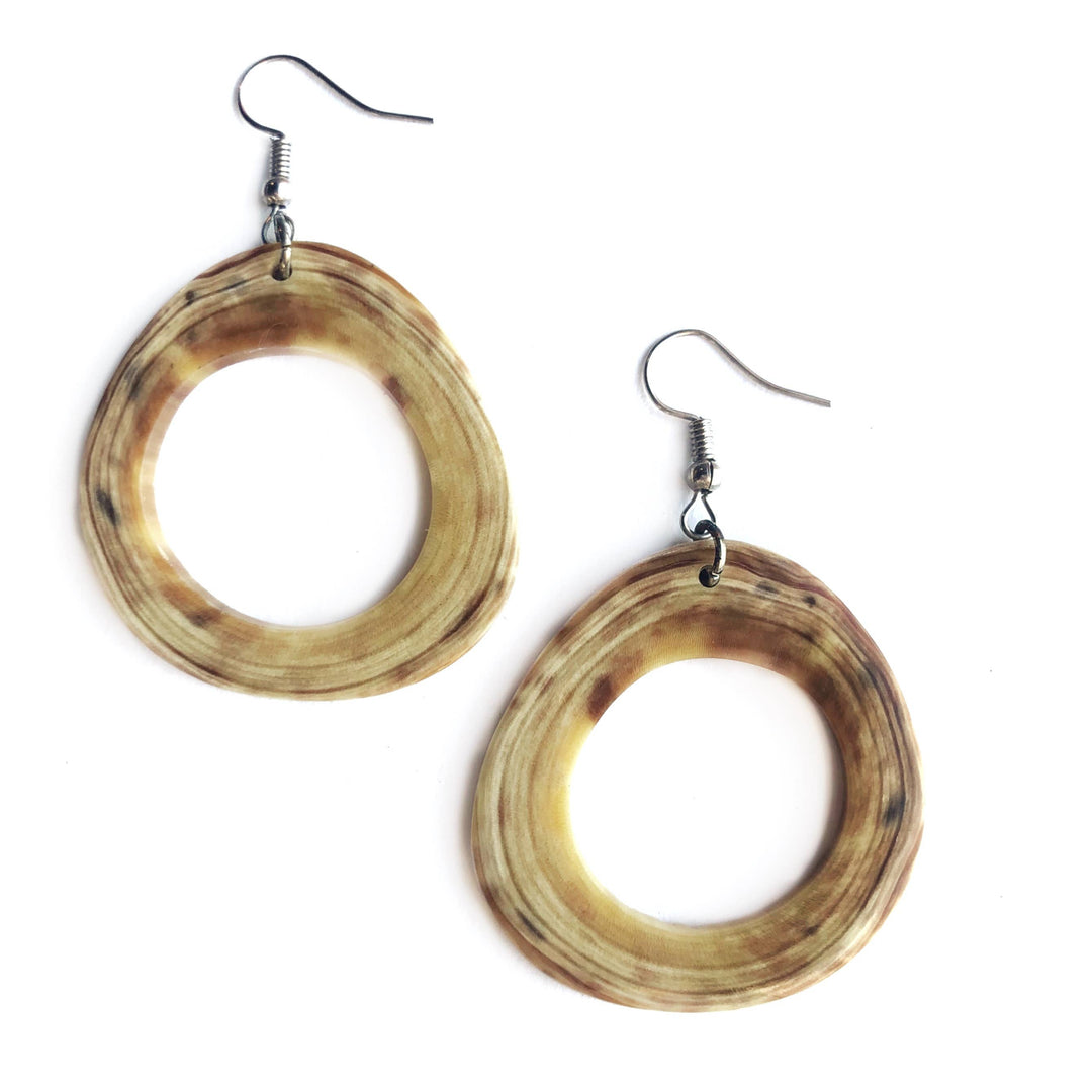 Cow Horn Hoop Earrings